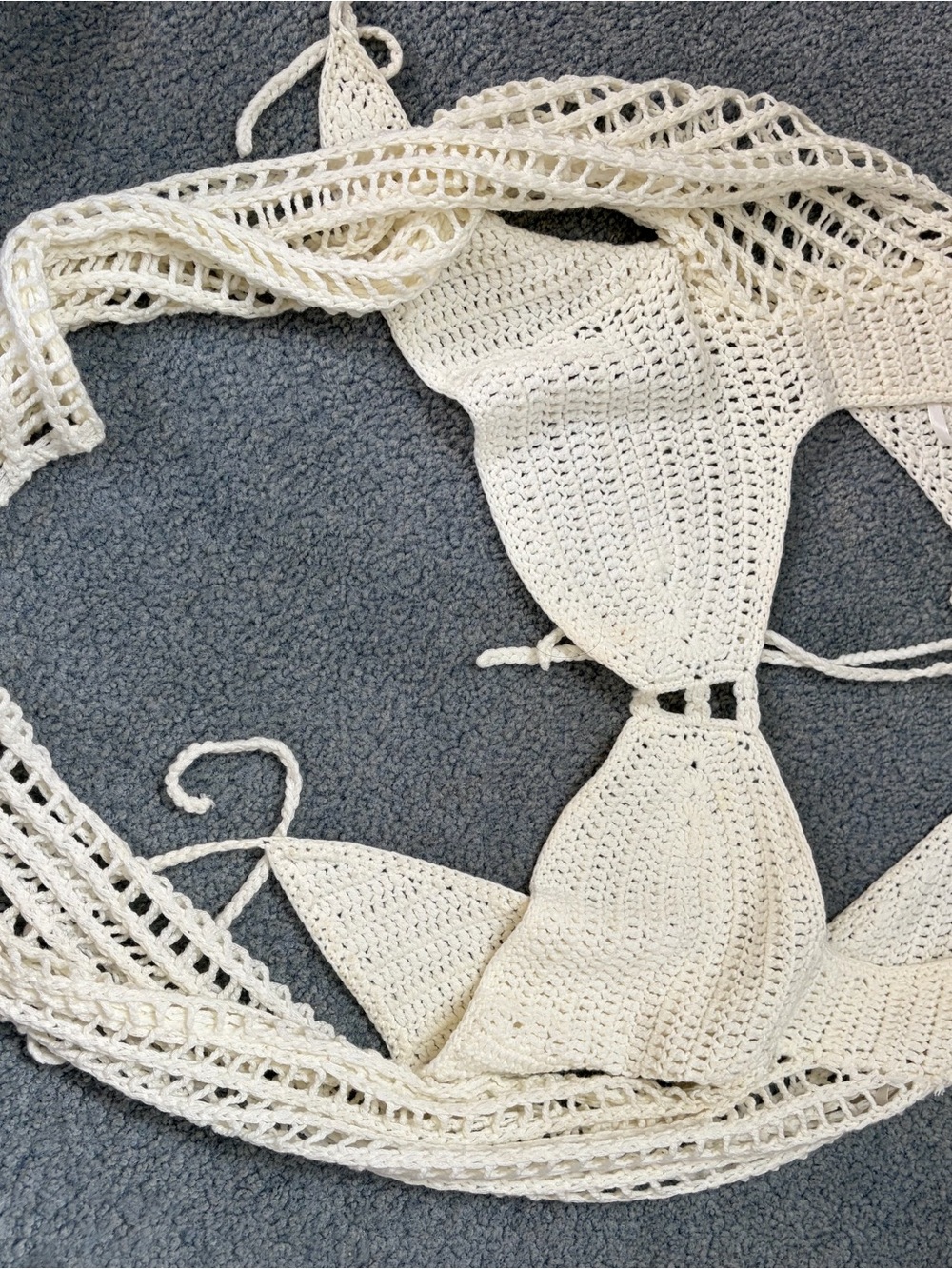 Windsor Cream Crochet Tie-Back Crop Top
